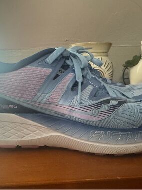 Saucony Women's Light Blue and Pink Running Sneakers